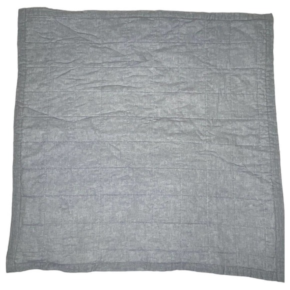 Tahari Home Bedding Tahari Home Blue Euro Pillow Sham Quilted Linen